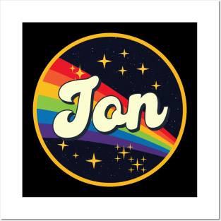 Jon // Rainbow In Space Vintage Style Posters and Art